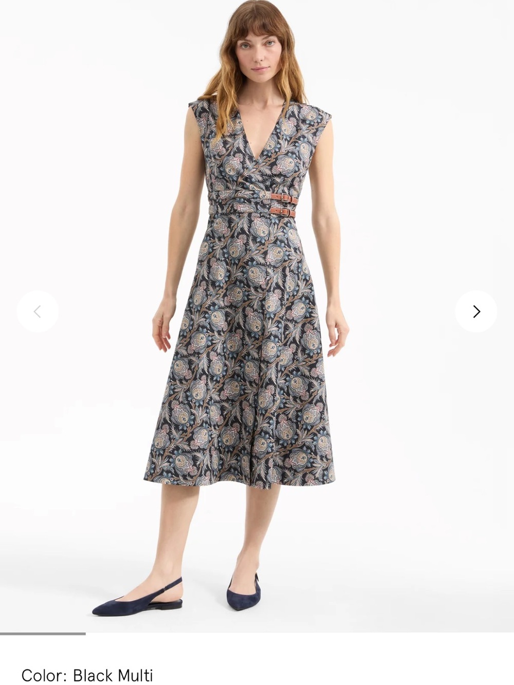 Veronica Beard Black Multi Paisley Midi Skirt